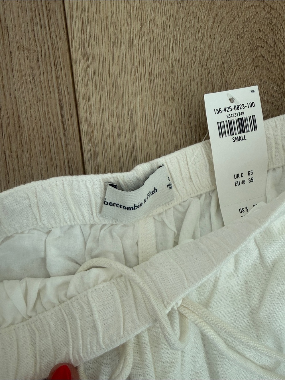 Abercrombie & Fitch White Drawstring Casual Pants - Picture 3 of 3